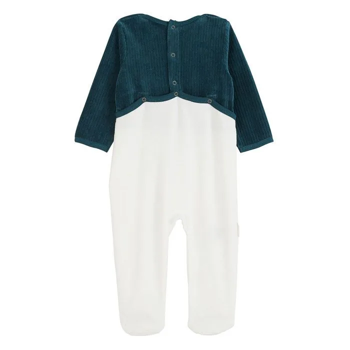 Pyjama bébé - Borneo - Velours côtelé - Ecru - Antidérapant - OEKO-TEX®-1