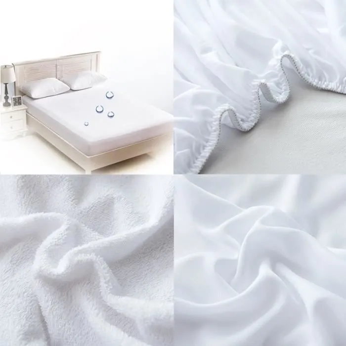 Protège matelas imperméable - Alèse - 140x200 cm - Bouclette Microfibre - Bonnet 30 cm - Lavable-3