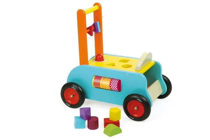 Porteur - Pousseur multiactivités en bois VILAC - 3 en 1 - Rouge - Mixte - A partir de 12 mois-1