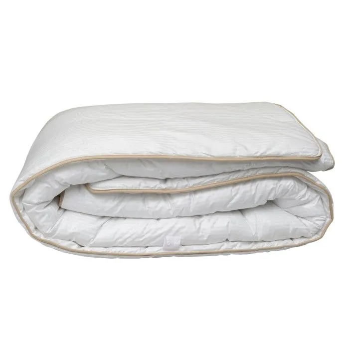 Couette "Fjord Grand Hotel" Tempéré Jumelable Satin de coton rayé Lestra - Blanc - 220 x 240 cm pour lit 2 places-0