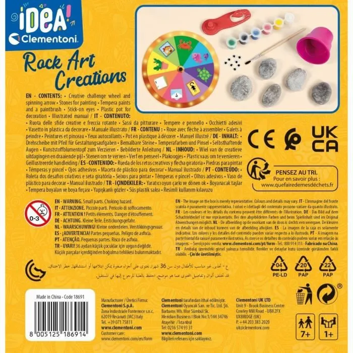 Jeu de loisirs créatifs - Clementoni - Créations galets - Peinture, galets, yeux autocollant - Enfant dès 7 ans-5