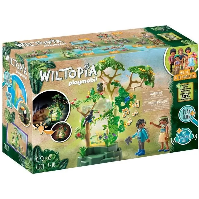 PLAYMOBIL - 71009 - Wiltopia - Forêt tropicale avec veilleuse - Jouet écologique pour enfant de 4 ans et plus-0