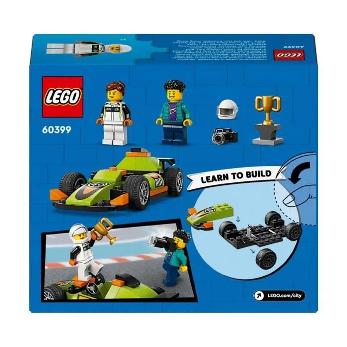 LEGO® 60399 City La Voiture de Course Verte, Jouet pour Garçons et Filles Dès 4 Ans, avec Photographe et Pilote-5