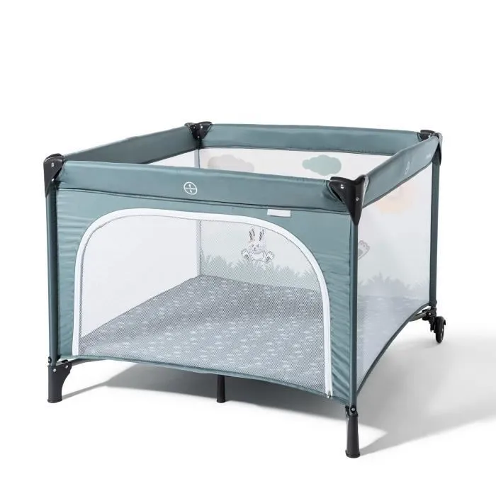MAÏKA Parc Filet Bébé pliable 102 x 76 cm - Motif prairie - De la naissance jusqu'à 3 ans-1
