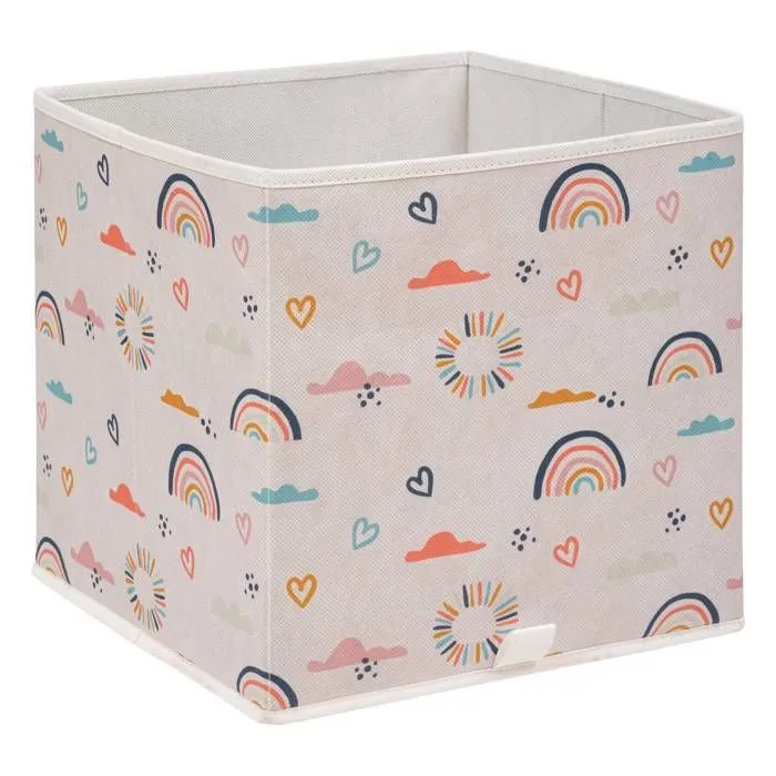 Boîte de rangement "Arc-en-ciel" H29cm - Multicolore - Atmosphera createur d'interieur-0