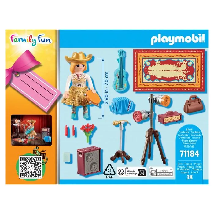 Jouet - PLAYMOBIL - Family Fun Chanteuse de country - Blanc - A partir de 4 ans - Marionnette à main-1