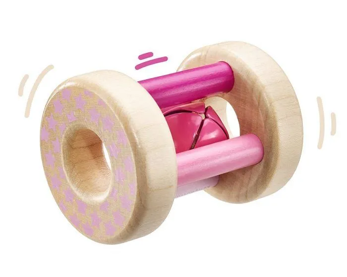 Selecta Spielzeug hochet filles 7 cm bois naturel/rose-0