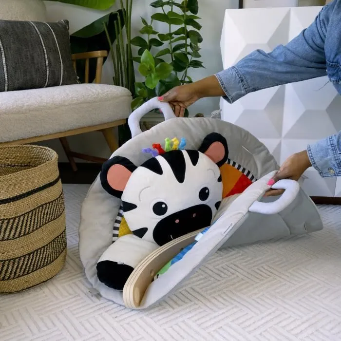 BABY EINSTEIN Tapis d'éveil Ocean Explorers - Zen le Zèbre, arche de jeu en bois et jouets multisensoriels-4