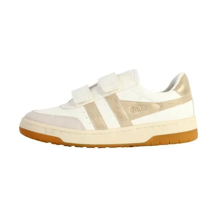 Basket Cuir  Gola Falcon Mirror - Blanc/Or-0