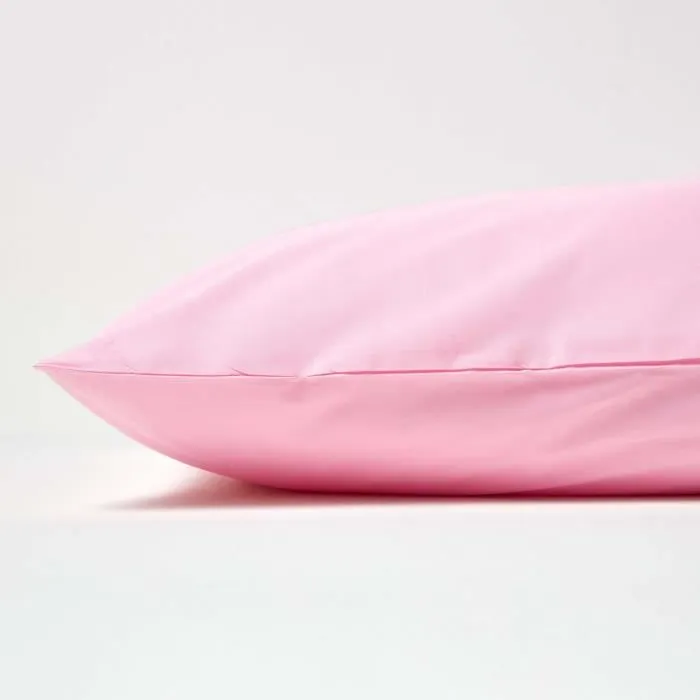 Taie d'oreiller - Homescapes - Rose - 100% Coton Égyptien - 200 Fils - 40 x 80 cm-1
