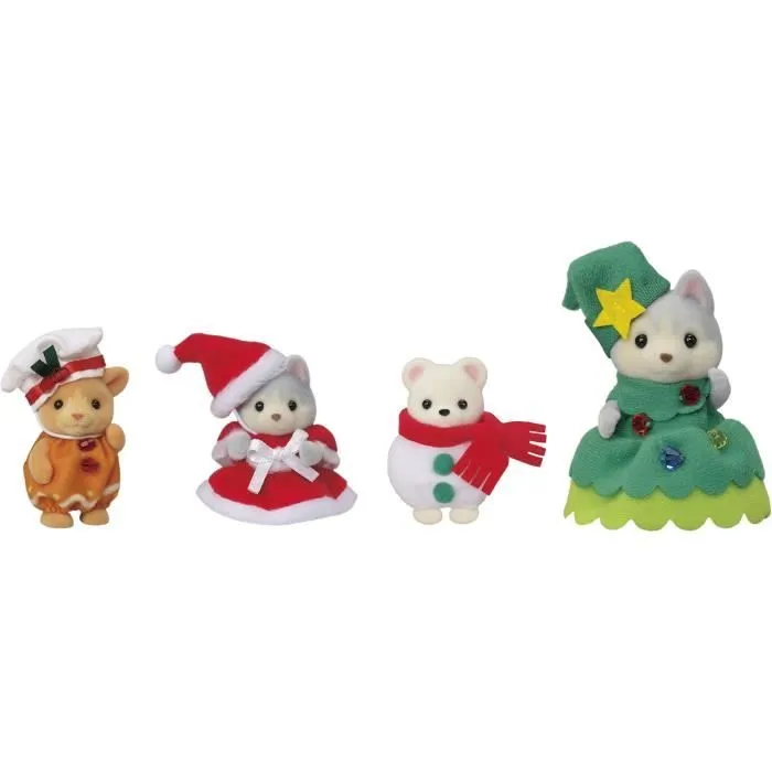 Poupée - SYLVANIAN FAMILIES - Le coffret de Noël - 4 figurines articulées-2