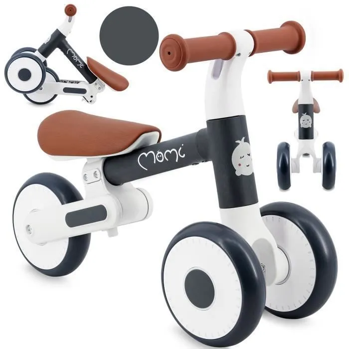 Draisienne - MoMi - DEX - Tricycle sans pédales - Jusqu'à 20 kg - 12-36 mois - Noir-0