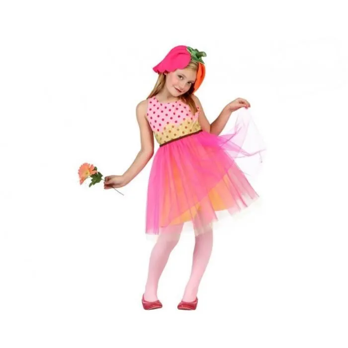 Déguisement fleur AC-DÉCO pour enfant rose - Costume à tulle pour carnaval, Halloween ou fête à thème-0