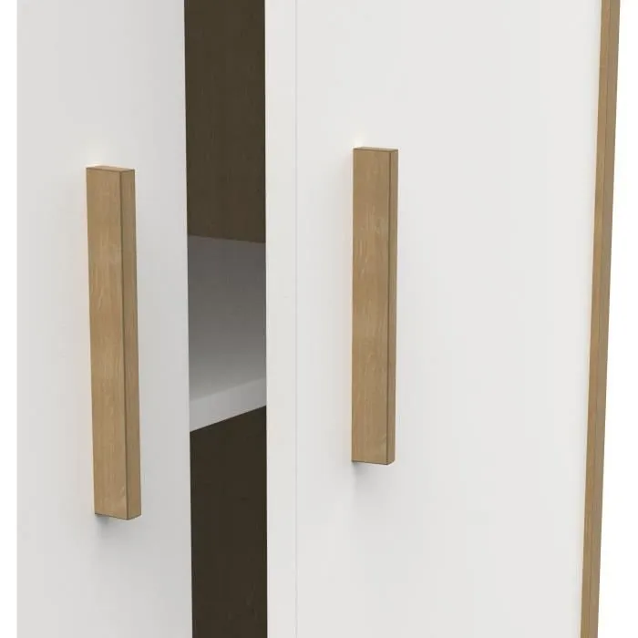 Armoire 2 portes - NAILI - Hamilton / Blanc mat - 89,1 x 50 x 183 cm - DEMEYERE-2