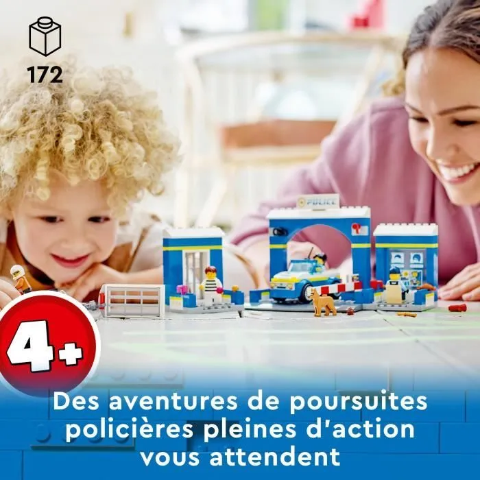 LEGO® City 60370 La Course-Poursuite au Poste de Police, Voiture en Jouet et Moto, Prison-5