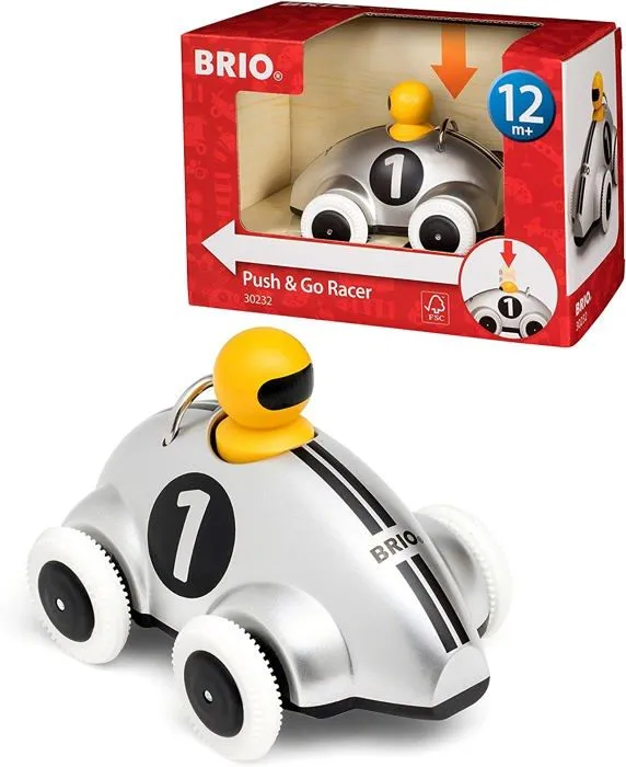 Voiture de course BRIO - modèle 30232 - Push & Go gris - édition spéciale-2