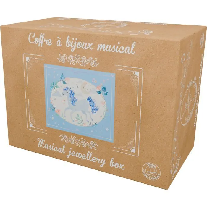 Coffre à bijoux musical - Ulysse - Licorne - 2 tiroirs - Miroir en forme de licorne - Mélodie The Unicorn-4