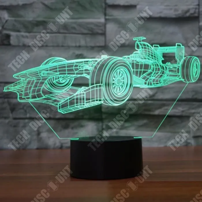 TD® Veilleuse 3D de bureau Contrôle tactile Sept couleurs réglables Aspect automobile Illusion Light-2