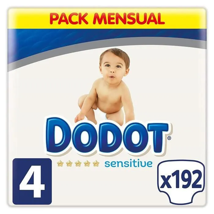 Couches Dodot Sensitive Taille 4 - 192 couches - 9 à 14 kg-0