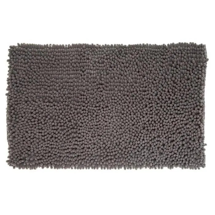Tapis de bain maxi chenille - FIVE - Gris - 80x50 cm-0