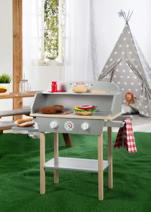 Jouet Barbecue en Bois - ROBA - 14 pièces d'Accessoires en Peluche-5
