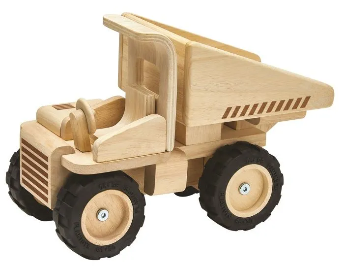 PLAN TOYS Camion benne en bois naturel-1