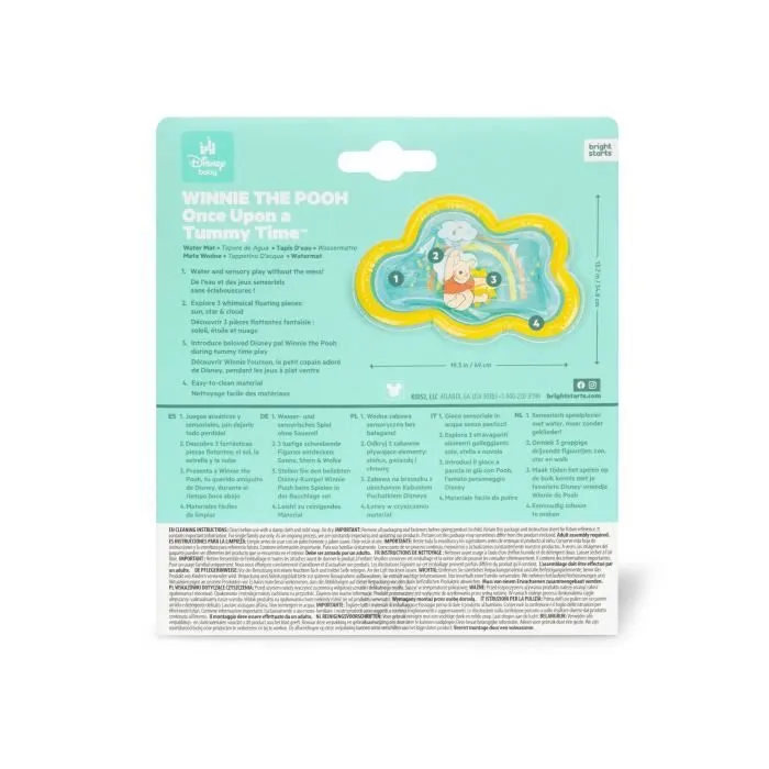 DISNEY BABY -WINNIE- Tapis d'eau pour bébé, jeu sensoriel et d'éveil, gonflable, facile à nettoyer, pliable, dès la naissance-6