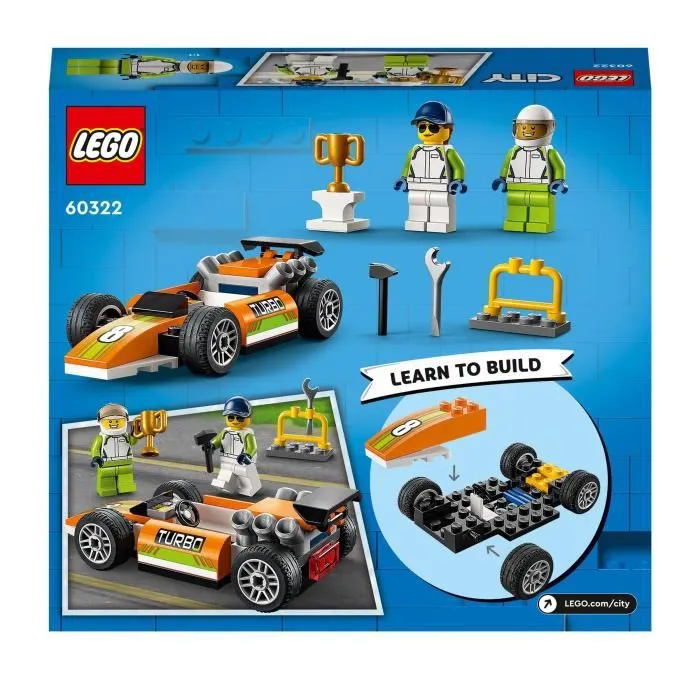 LEGO® 60322 City Great Vehicles La Voiture de Course, Jouets Créatifs Style Formule 1 pour Enfants +4 Ans, avec Minifigures-5