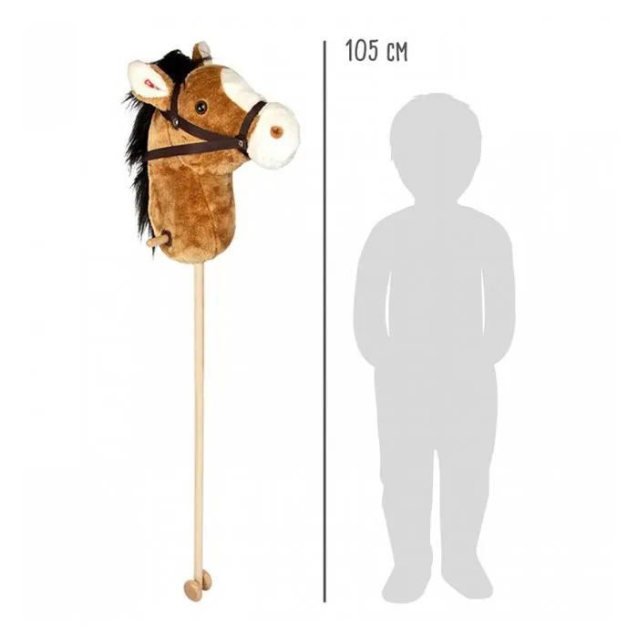 Cheval Hobby Nico - SMALL FOOT - Jouet en bois - Marron - Effet sonore - Mixte-1