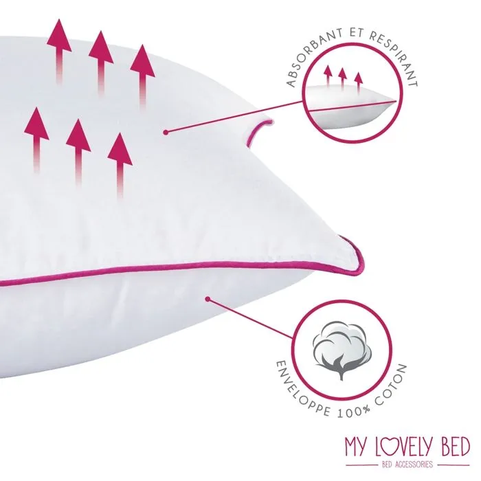My Lovely Bed - Oreiller 50x70 cm Naturel - Garnissage Plume et Duvet - Enveloppe 100% Coton - Gonflant et Moelleux - Haute Qualité-3