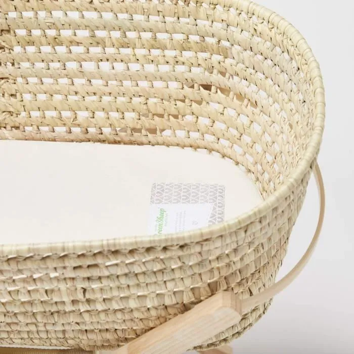 Matelas de couffin Clair De Lune Naturelle - The Little Green Sheep - M000Z - Fibre de coco - Blanc - Bébé-3
