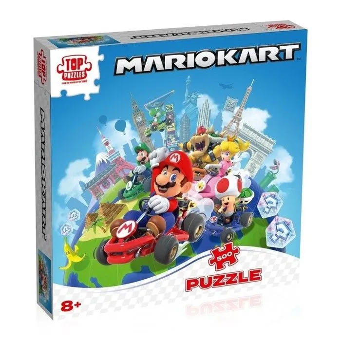 Winning Moves - Puzzle 500 Pièces Autour Du Monde Mario Kart Top Puzzle WINNING MOVES-0