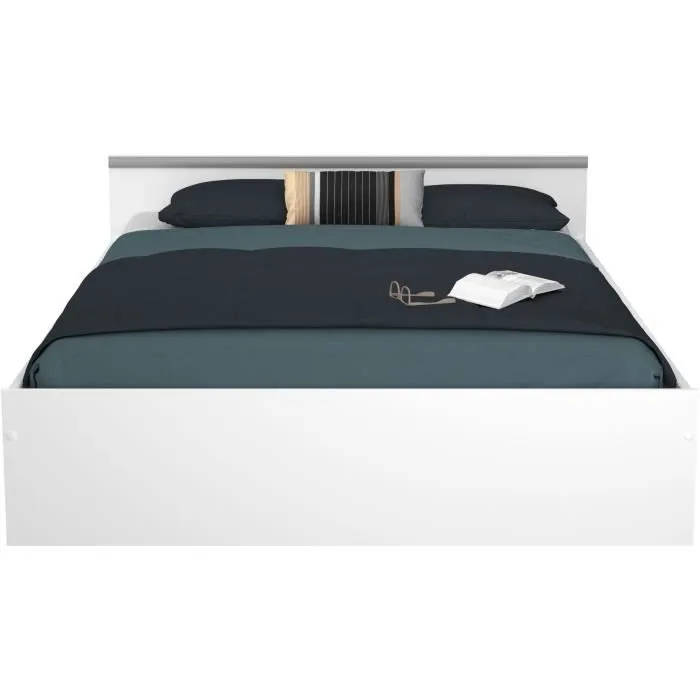 PARISOT ZODIAC Lit adulte 140 x 190 cm - Contemporain - Blanc mat-3