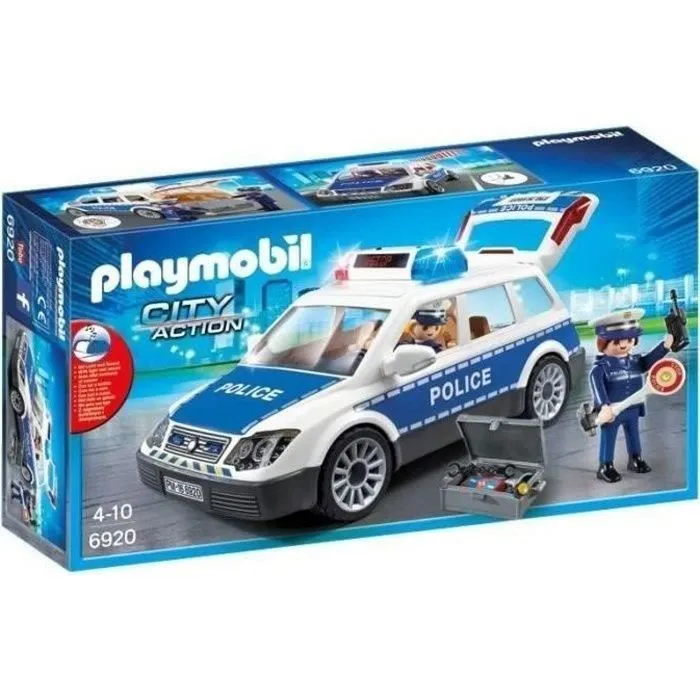 PLAYMOBIL 6920 Voiture de Policiers avec Gyrophare et Sirène, City Action, les policiers, Dès 5 ans-4