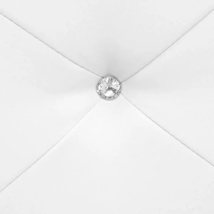 VIRGINIA Lit coffre adulte capitonné avec strass 160x200 cm - Simili blanc - Sommier inclus-5