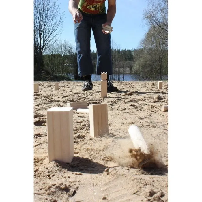 Jeu de quilles en bois TACTIC - Kubb - Extérieur - Mixte - Marron clair-2