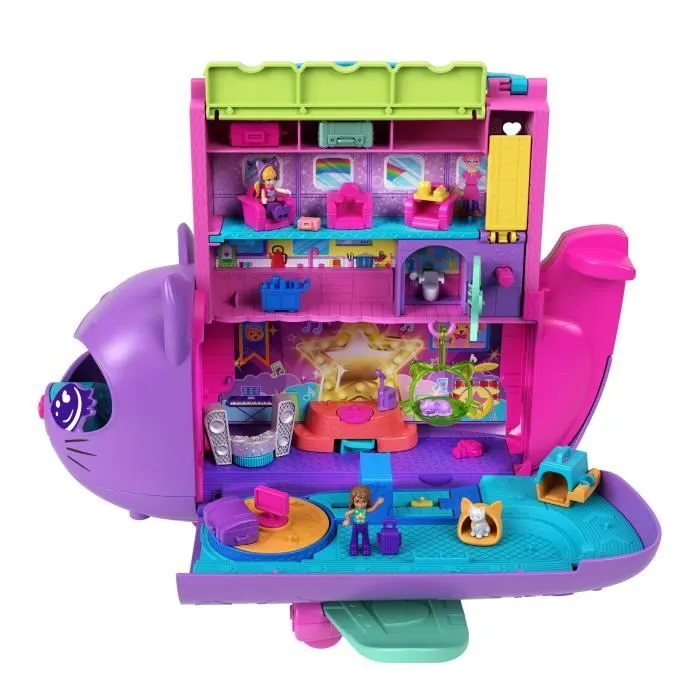 Polly Pocket-Avion Chaton Transformable-Coffret avec 2 mini-figurines HWP19-5