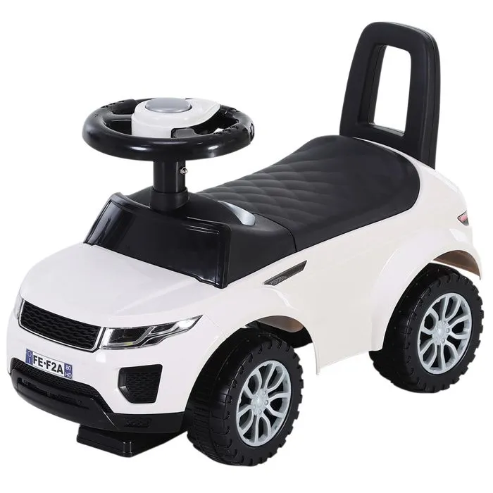 Porteur Enfants Voiture HOMCOM - Blanc - Coffre et klaxon - 4 roues - 12-36 mois-0