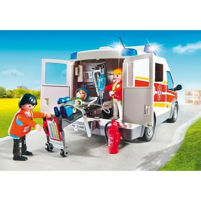 PLAYMOBIL - City Life - Ambulance avec Gyrophare et Sirène-3