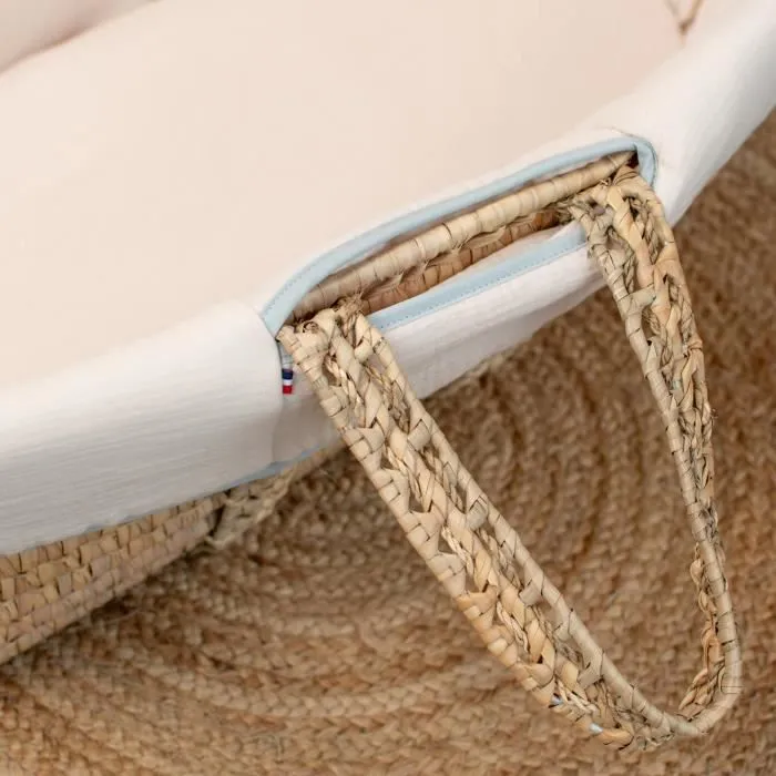 Couffin bébé avec Matelas Habillage et Drap Housse Beige Taille Unique-3