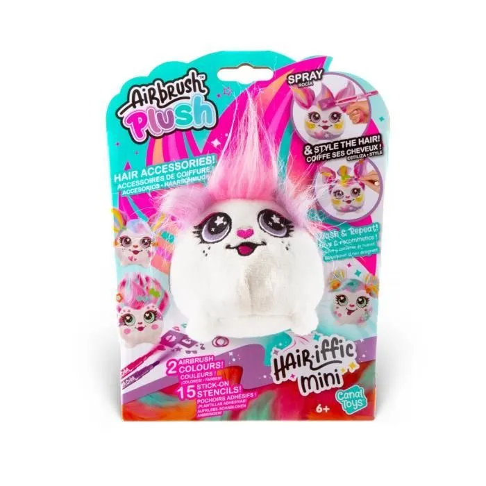 Canal Toys - Airbrush Plush - Mini peluche Hair’iffic à coiffer et décorer avec feutres - AIR 038 - Modèle peluche aléatoire-6