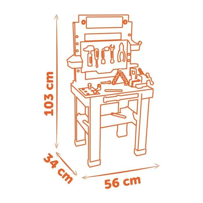Etabli pour enfant Smoby Black+Decker Bricolo One - Blanc - 3 ans et plus-5