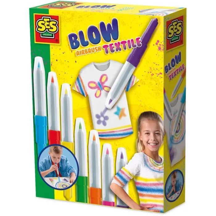 Feutres Airbrush - SES CREATIVE - Textile - Pour souffler et dessiner-0