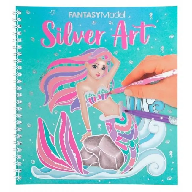 TOPModel livre de coloriage Silver Art girls papier 22 cm-0