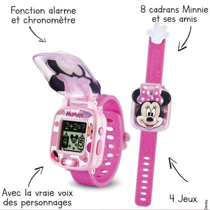 Montre-Jeu Interactive de Minnie - VTECH - Rose - Pour Enfant de 3 Ans et Plus-2
