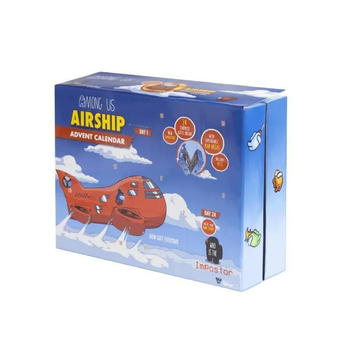 Calendrier de l'Avent TOMY Among Us - 7 figurines, 3 tampons, 14 stickers, 5 animaux, 4 comic strips-1