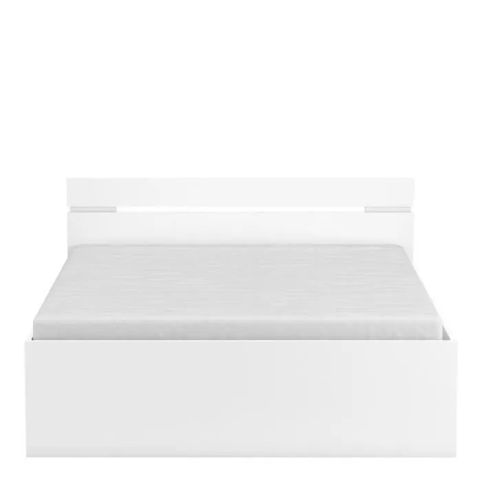 Demeyere Lit adulte MICHIGAN - 140 x 190 cm - Multiples rangements - Blanc-2