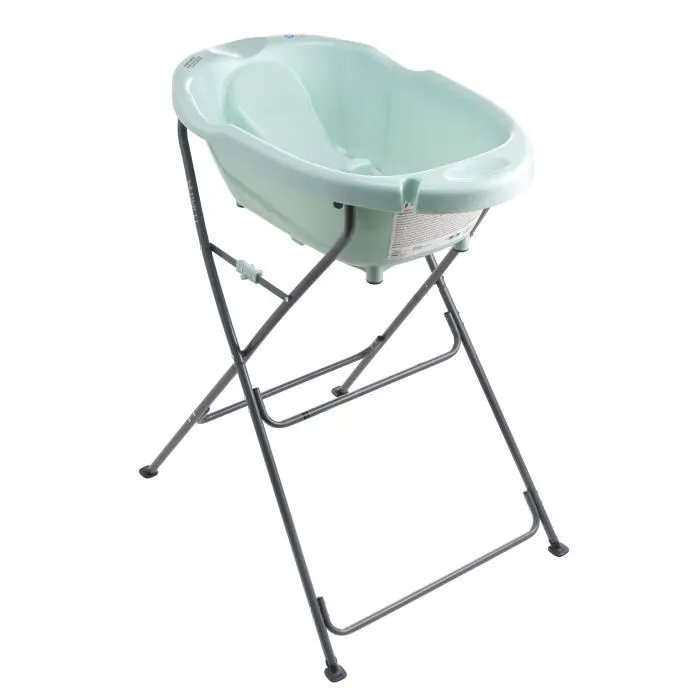 Baignoire Ergonomique 2 en 1 - MAÏKA - Siège intégré et Support Douchette - Bleu glacier-1