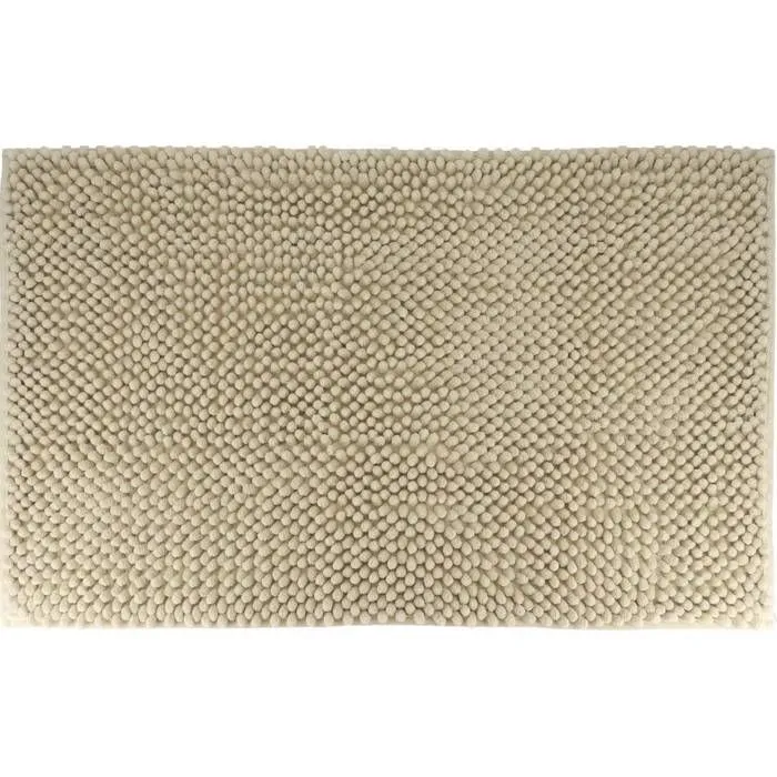 TENDANCE - Tapis de salle de bain Naturel en Microfibre Boules 50 x 80 cm-0