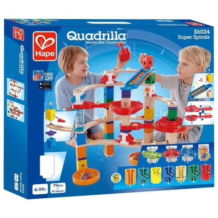 Circuit de billes Super Spirals - HAND MINUTE - Quadrilla - 129 pièces - Jouet pour enfant de 4 ans et plus-1